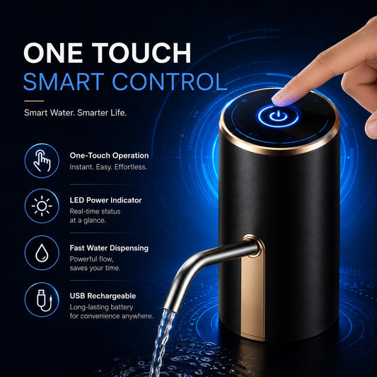 USB Rechargeable Automatic Electric Water Dispenser Pump with One-Touch Touch Control for 19L & 20L Water Bottles