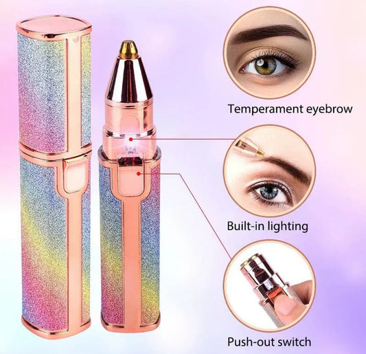 2-in-1 Rechargeable Eyebrow Trimmer & Facial Hair Remover for Women