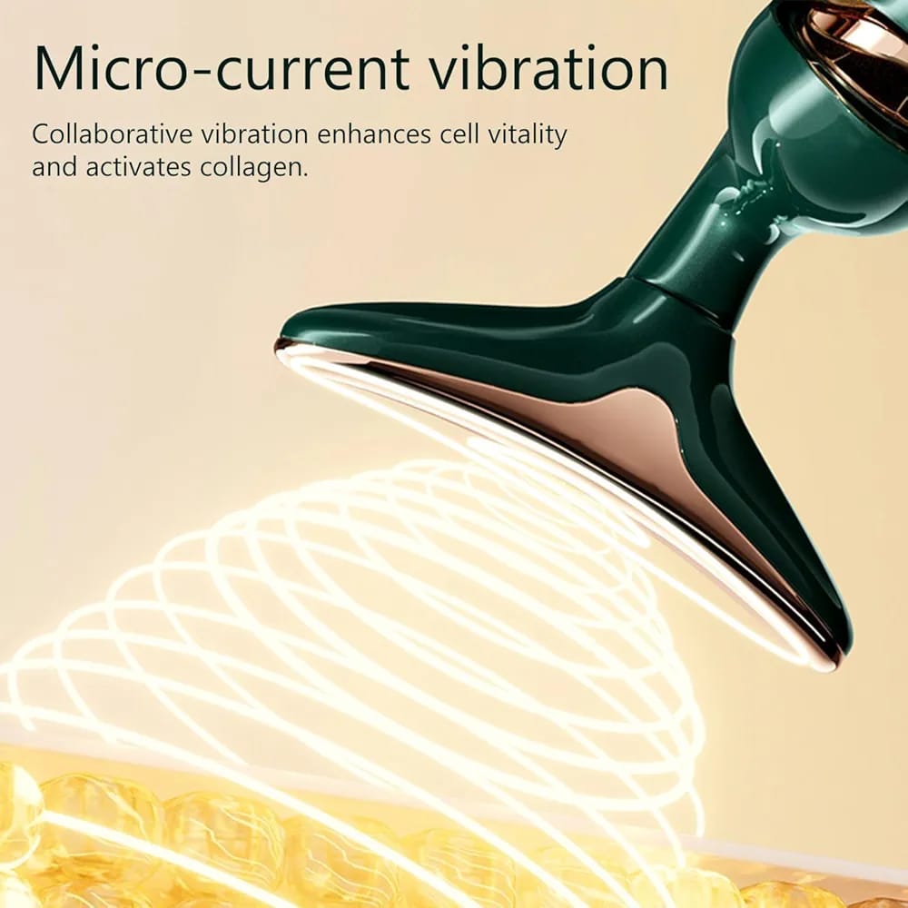 3-in-1 Electric Face & Neck Massager – Microcurrent Vibration Facial Lifting Device