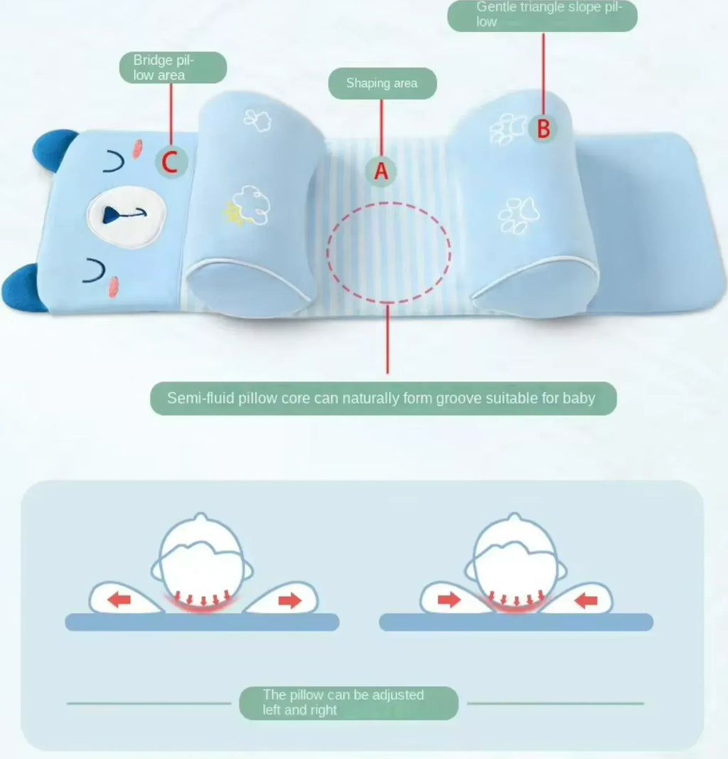 Baby Anti-Roll Sleeping Pillow | Newborn Head Shaping Support Pillow