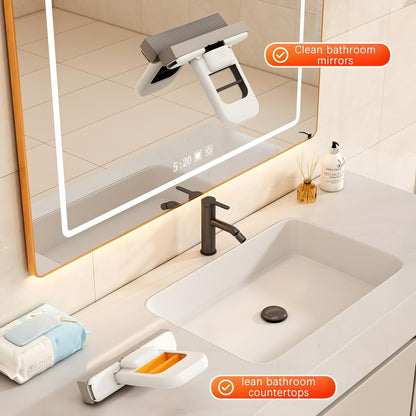 Foldable Wall-Mounted Mini Sponge Mop | Portable Handheld Cleaning Wiper for Kitchen, Bathroom & Glass