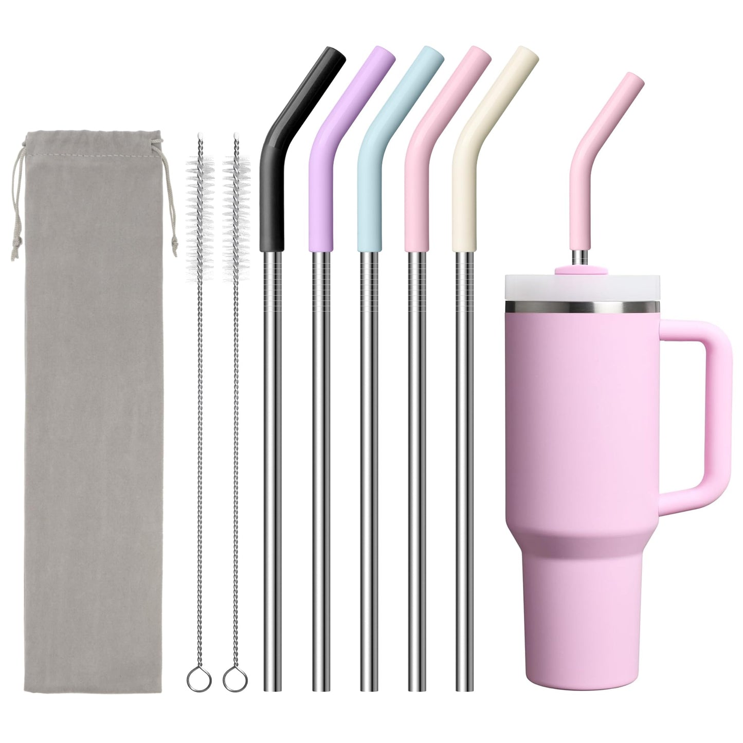 Reusable Stainless Steel Tumbler with Handle & Straw – Insulated Travel Mug for Home, Office, Car & Outdoor Use