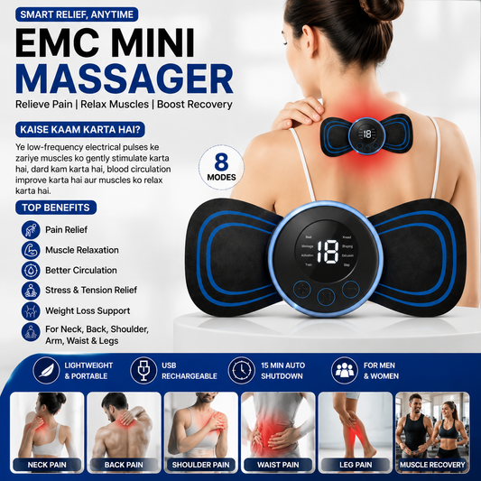 EMC Mini Electric Muscle Stimulator & Body Massager – 8 Modes