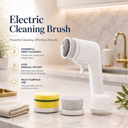 Electric Cleaning Brush with 360° Rotating Scrubber & 3 Cleaning Heads