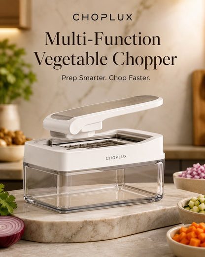 Multi-Function Vegetable Chopper with Stainless Steel Blades & Storage Container