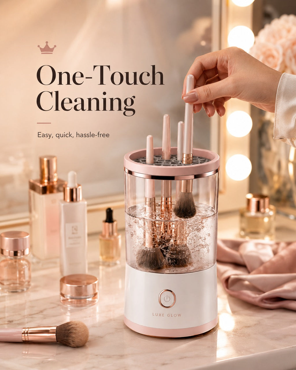 Electric Makeup Brush Cleaner Machine – Automatic Cosmetic Brush Washing Cup