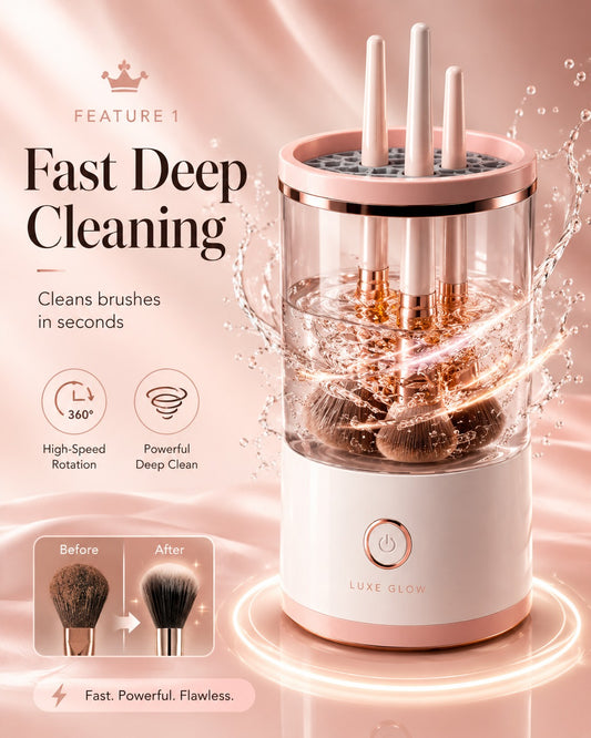 Electric Makeup Brush Cleaner Machine – Automatic Cosmetic Brush Washing Cup