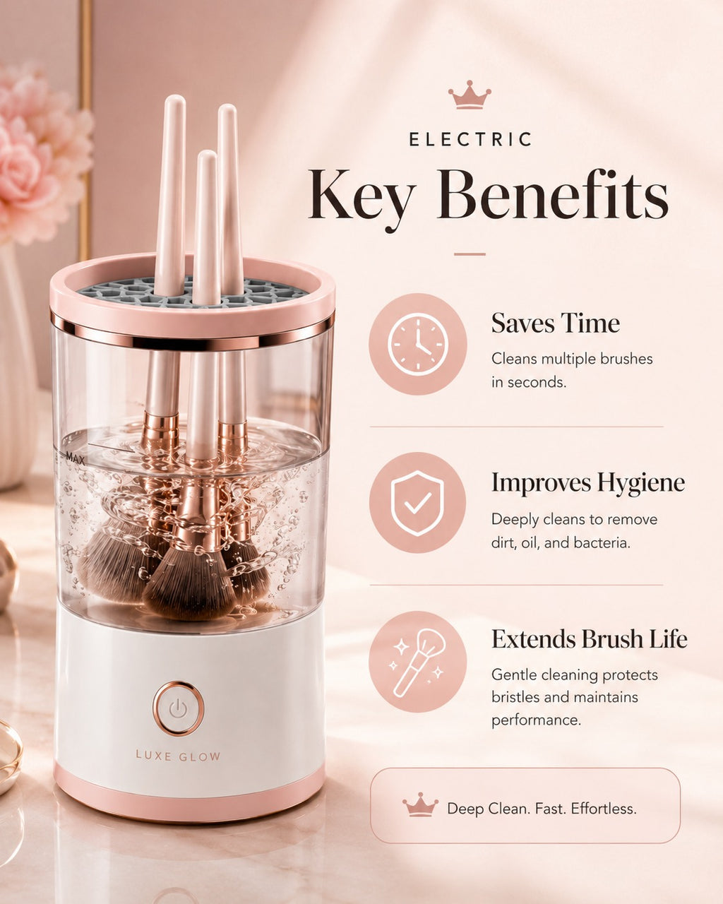 Electric Makeup Brush Cleaner Machine – Automatic Cosmetic Brush Washing Cup