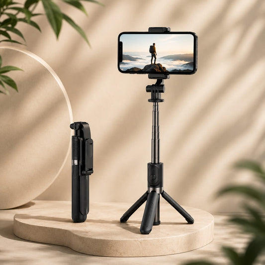 Wireless Bluetooth Selfie Stick Tripod with Remote – Adjustable Phone Stand for Android & iPhone
