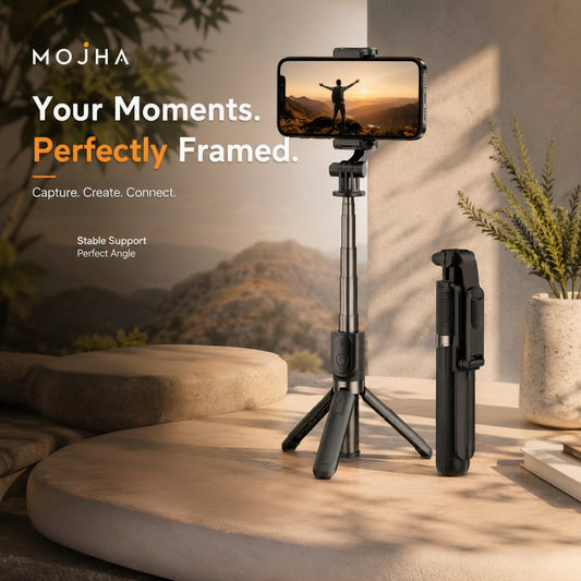 Wireless Bluetooth Selfie Stick Tripod with Remote – Adjustable Phone Stand for Android & iPhone