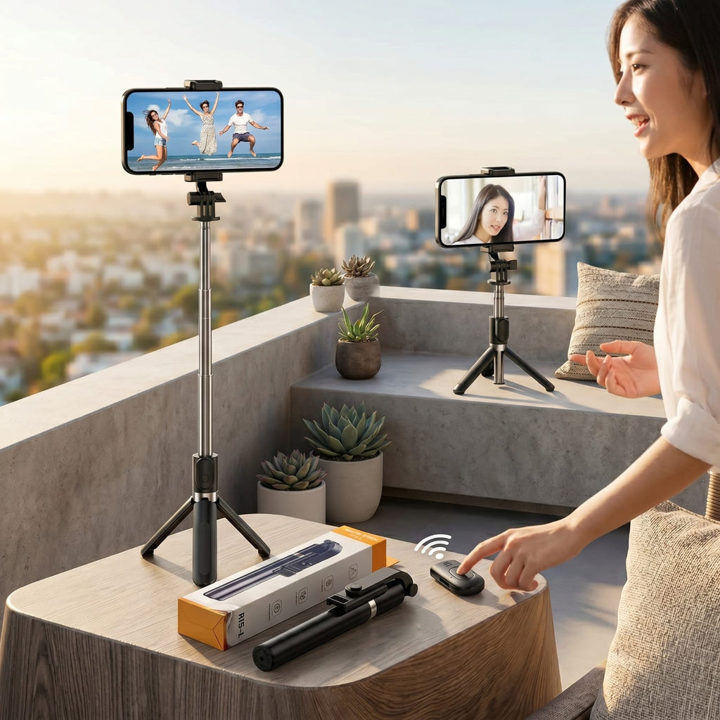 Wireless Bluetooth Selfie Stick Tripod with Remote – Adjustable Phone Stand for Android & iPhone