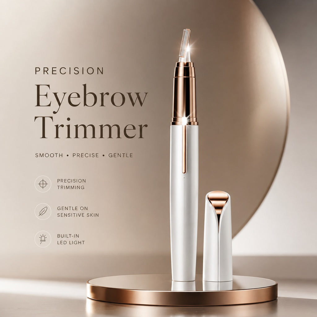 Precision Electric Eyebrow Trimmer for Women – Painless Facial Hair Remover with LED Light