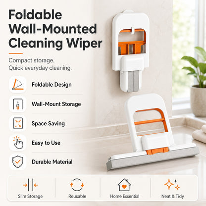 Foldable Wall-Mounted Mini Sponge Mop | Portable Handheld Cleaning Wiper for Kitchen, Bathroom & Glass