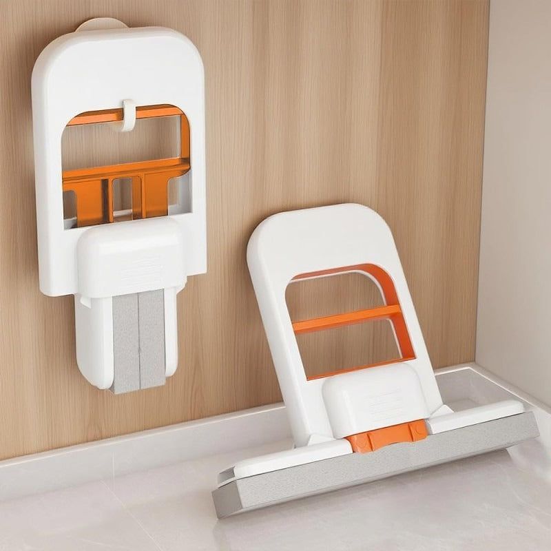 Foldable Wall-Mounted Mini Sponge Mop | Portable Handheld Cleaning Wiper for Kitchen, Bathroom & Glass