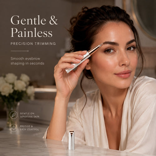 Precision Electric Eyebrow Trimmer for Women – Painless Facial Hair Remover with LED Light