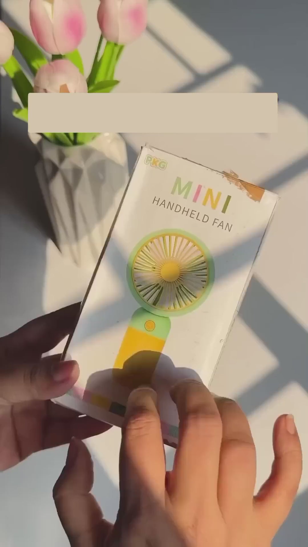 Portable Mini USB Rechargeable Handheld Fan with Stand | Cute Flower Desktop Cooling Fan